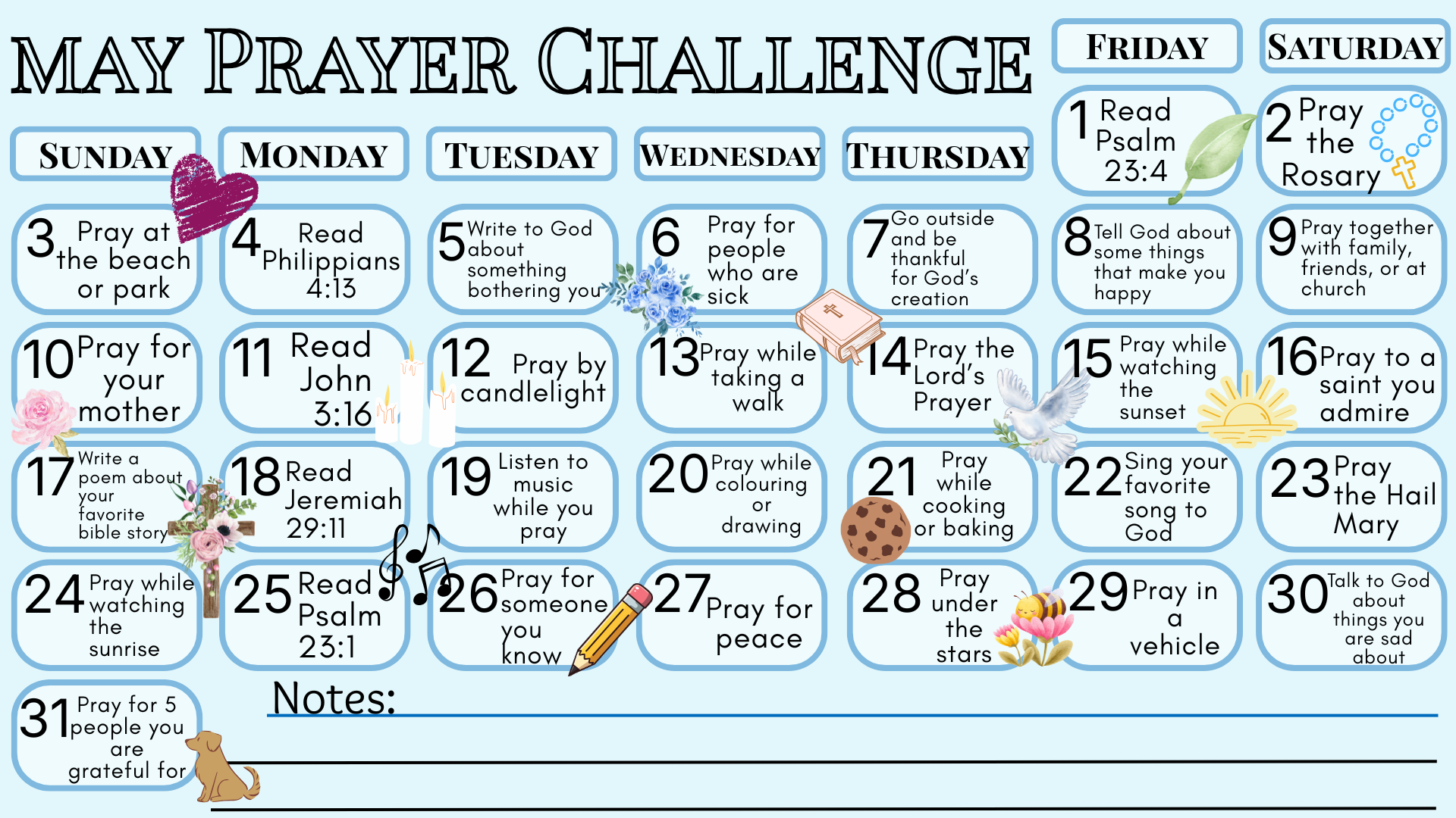 Monthly Prayer Challenge Calendar for April